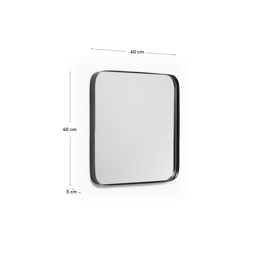 Marco black metal wall mirror 40 x 40 cm