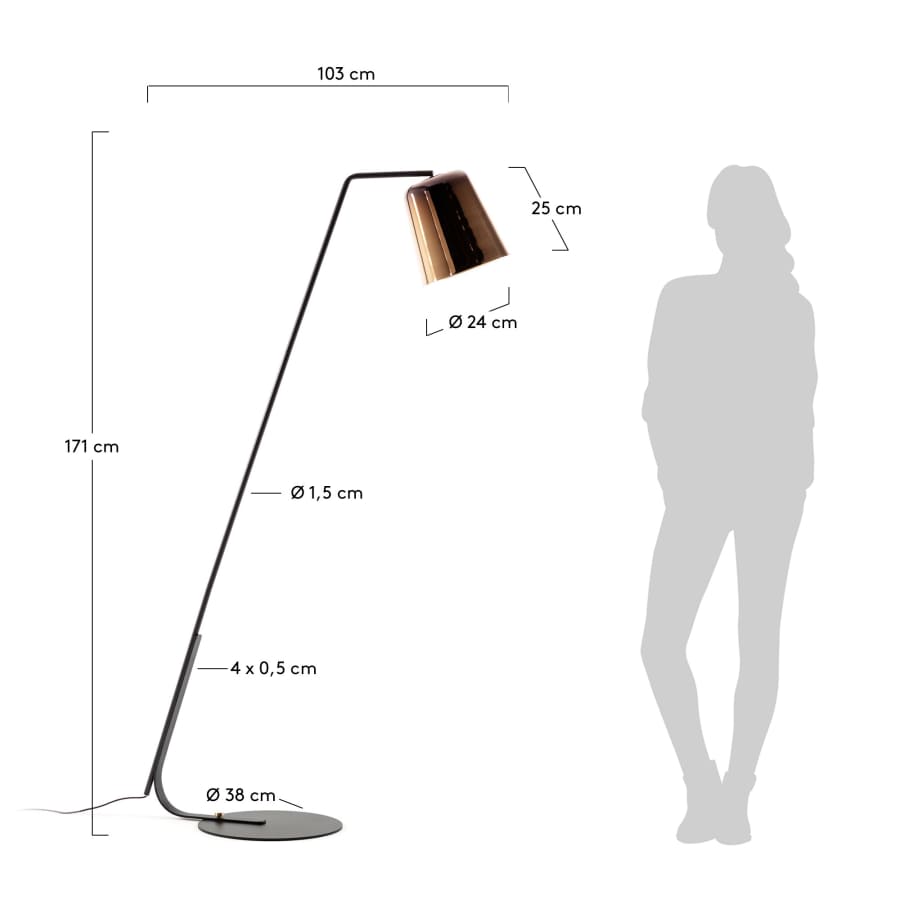 Anina metal floor lamp UK adapter