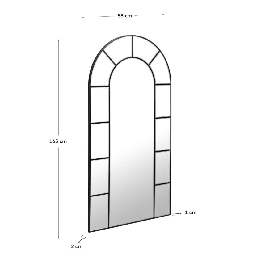 Nediva MDF mirror in black, 88 x 165 cm