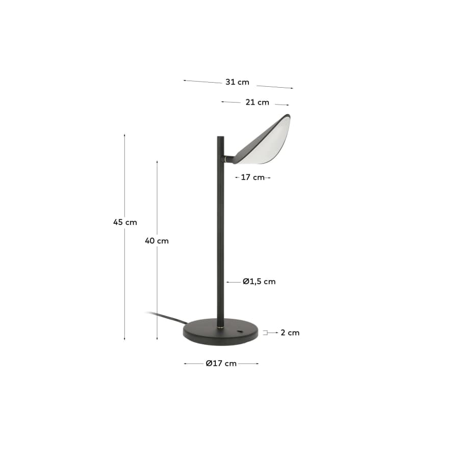 Veleira steel table lamp UK adapter