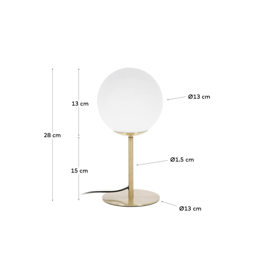 Mahala table lamp in steel and frosted glass UK adapter