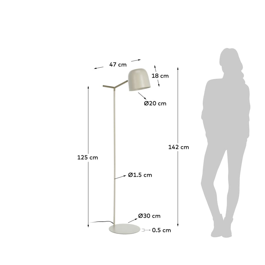 Alish metal floor lamp UK adapter