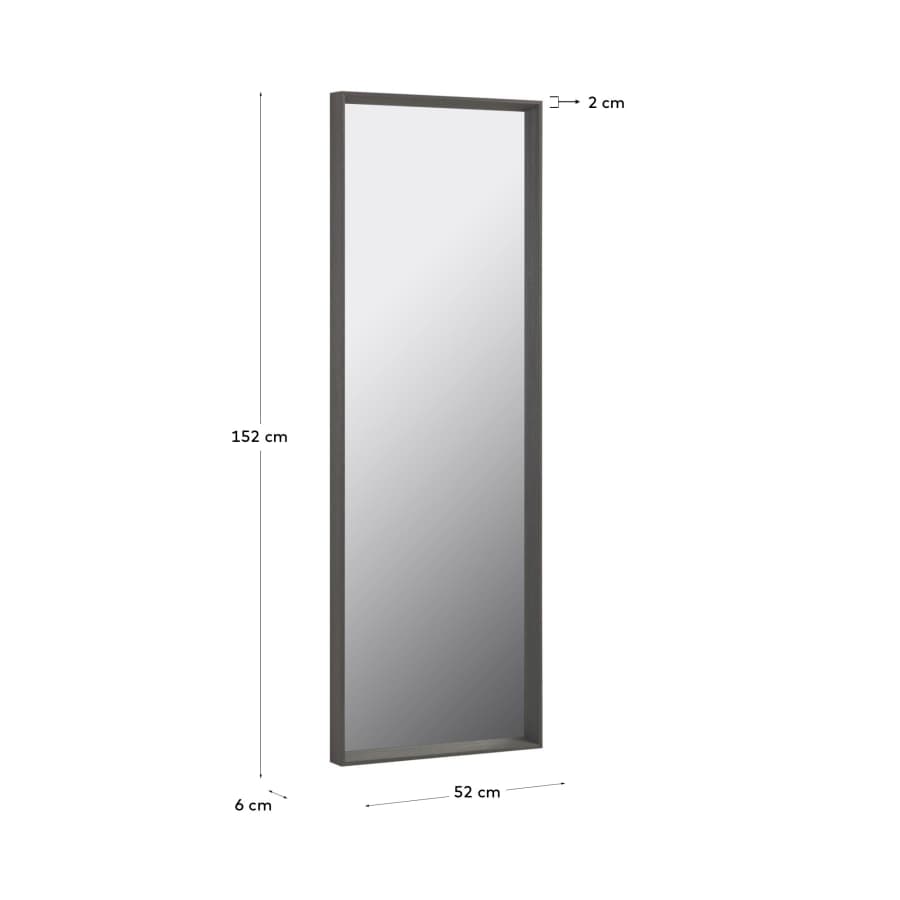 Nerina wide frame dark finish mirror 52 x 152 cm