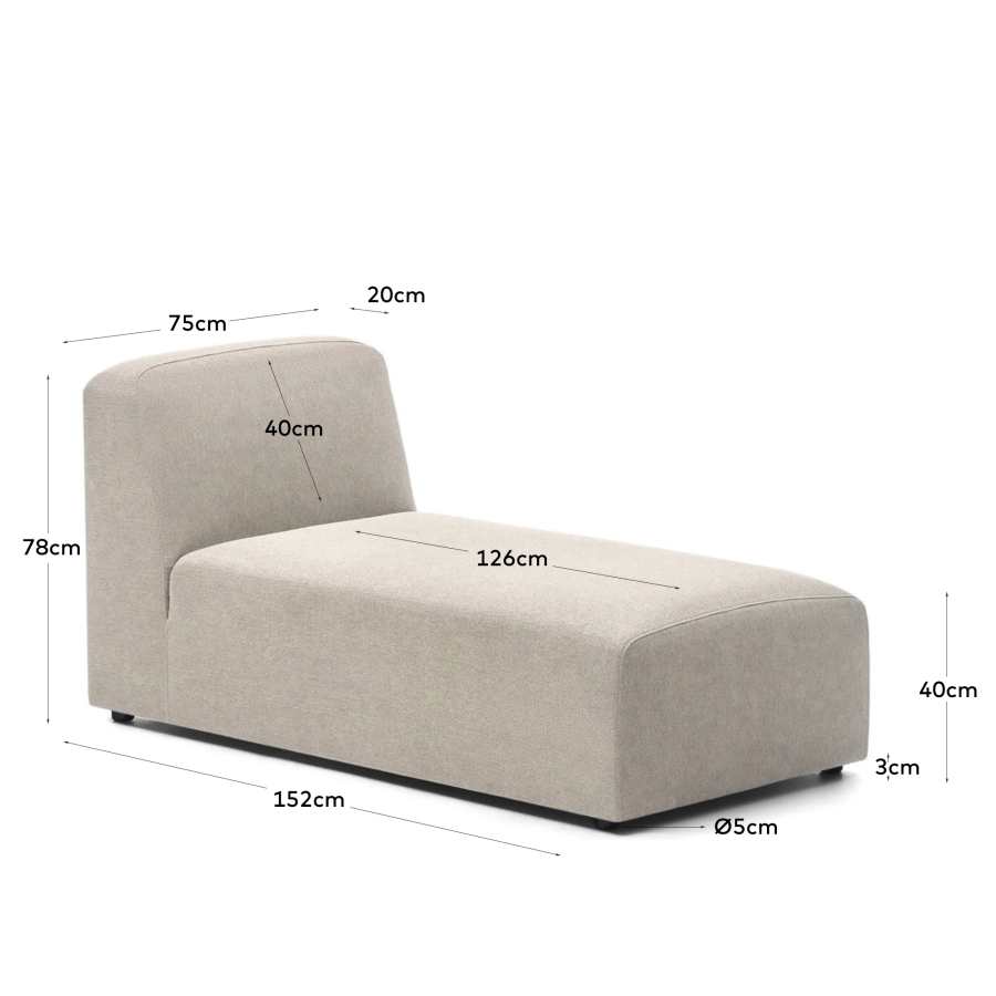 Modulo Neom chaise longue beige 152 x 75 cm FSC Mix Credit
