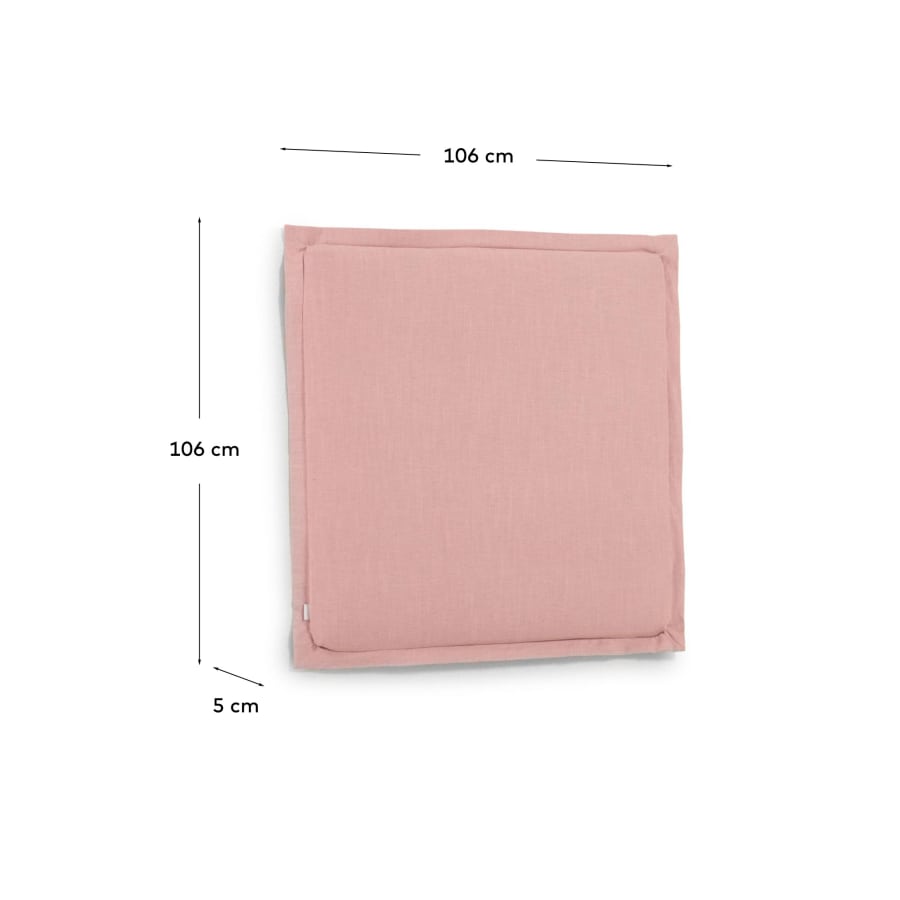 Capçal desenfundable Tanit de lli rosa per a llit de fins a 90 cm