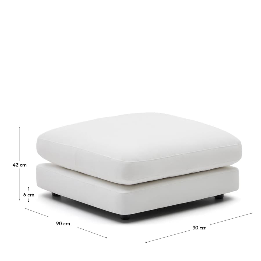 Fußablage Gala mit weißer Chenille FSC Mix Credit 90 x 90 cm