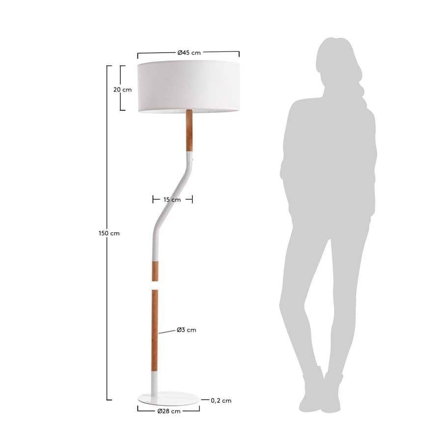 Lampada da terra Leroca, bianco