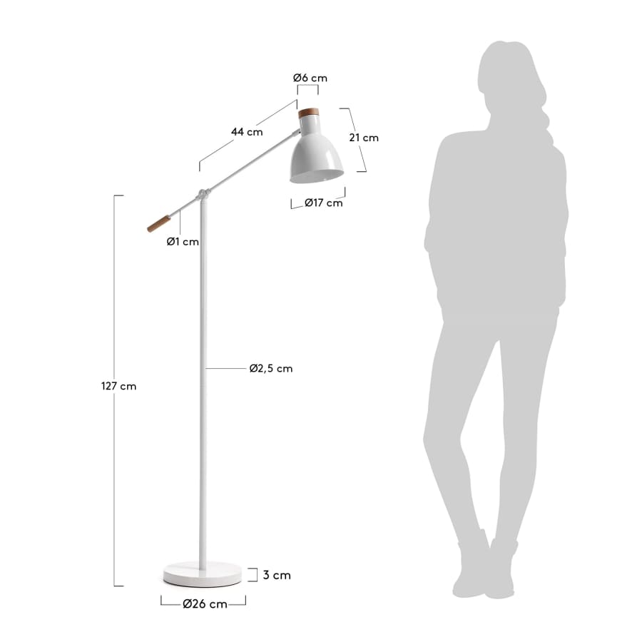 Tescarle floor lamp, white