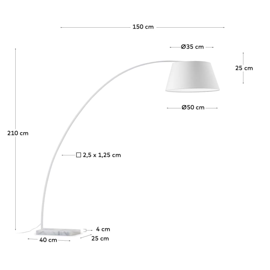 Lampadaire Juhe, blanc
