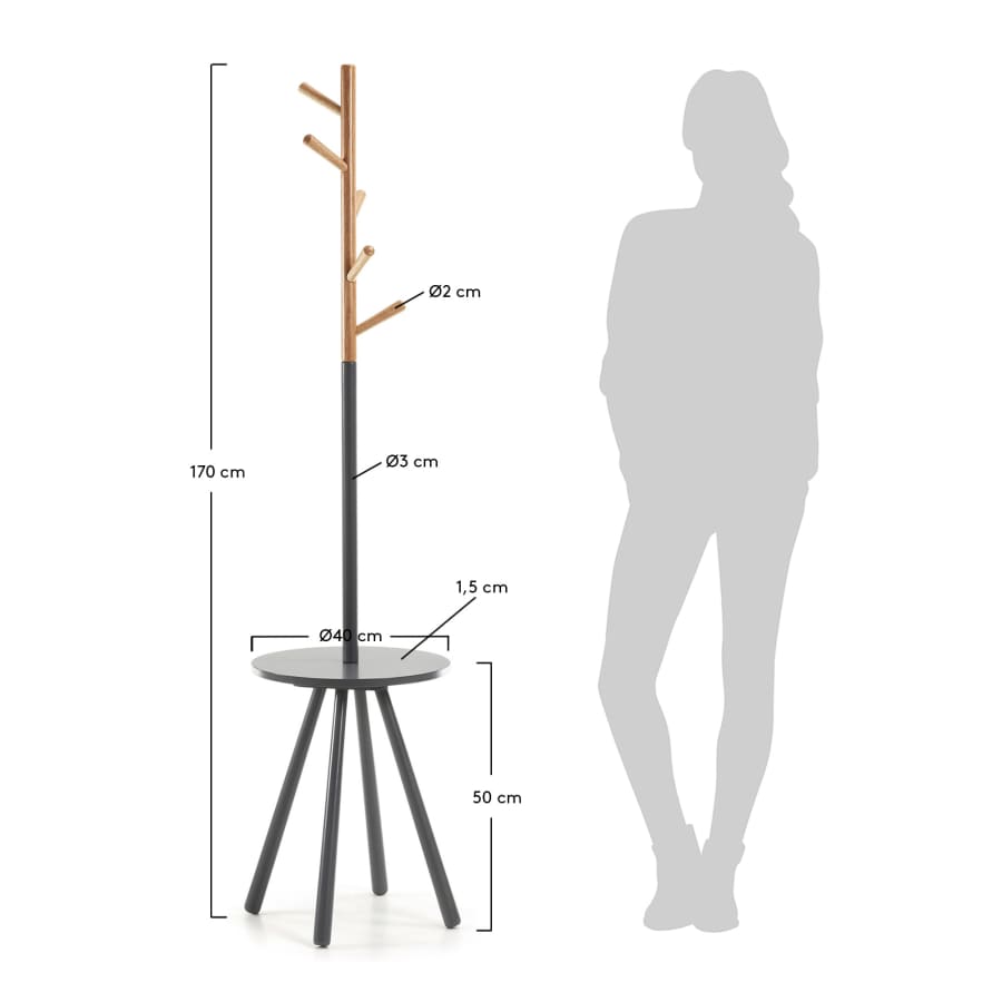 Nerb Garderobe 40 x 170 cm, grau FSC MIX Credit