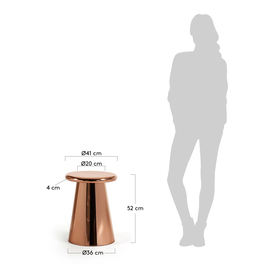 Copper Pitt side table Ø 41 cm