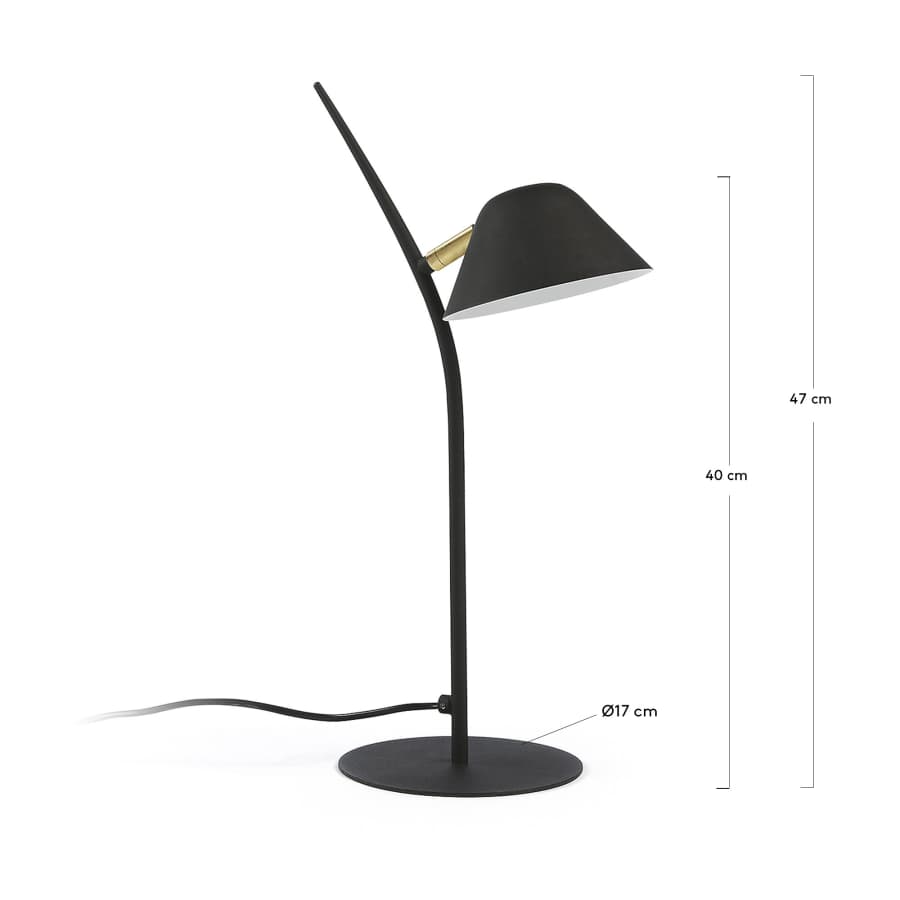 Aurelia table lamp in steel with black finish
