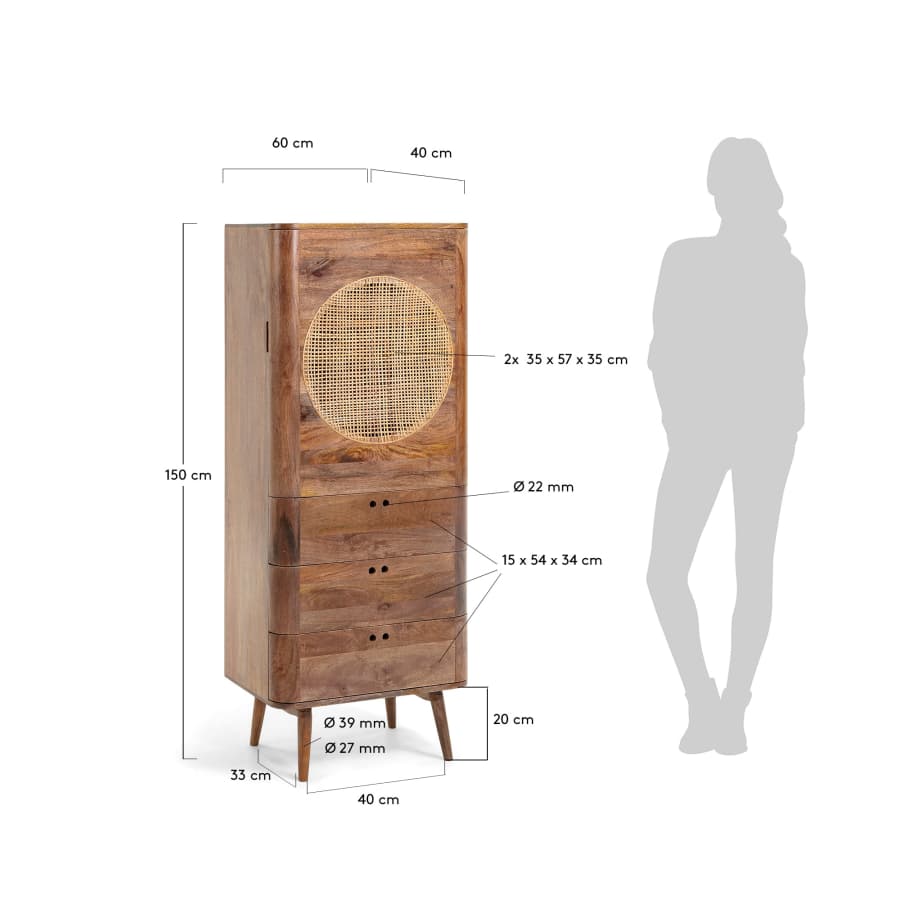Aparador vertical Geraldine 60 x 150 cm