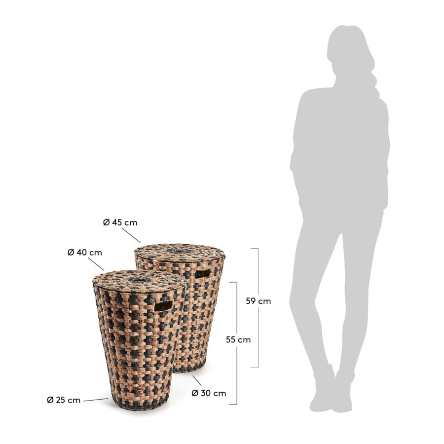 Cumberland set of 2 baskets 55 cm / 59 cm