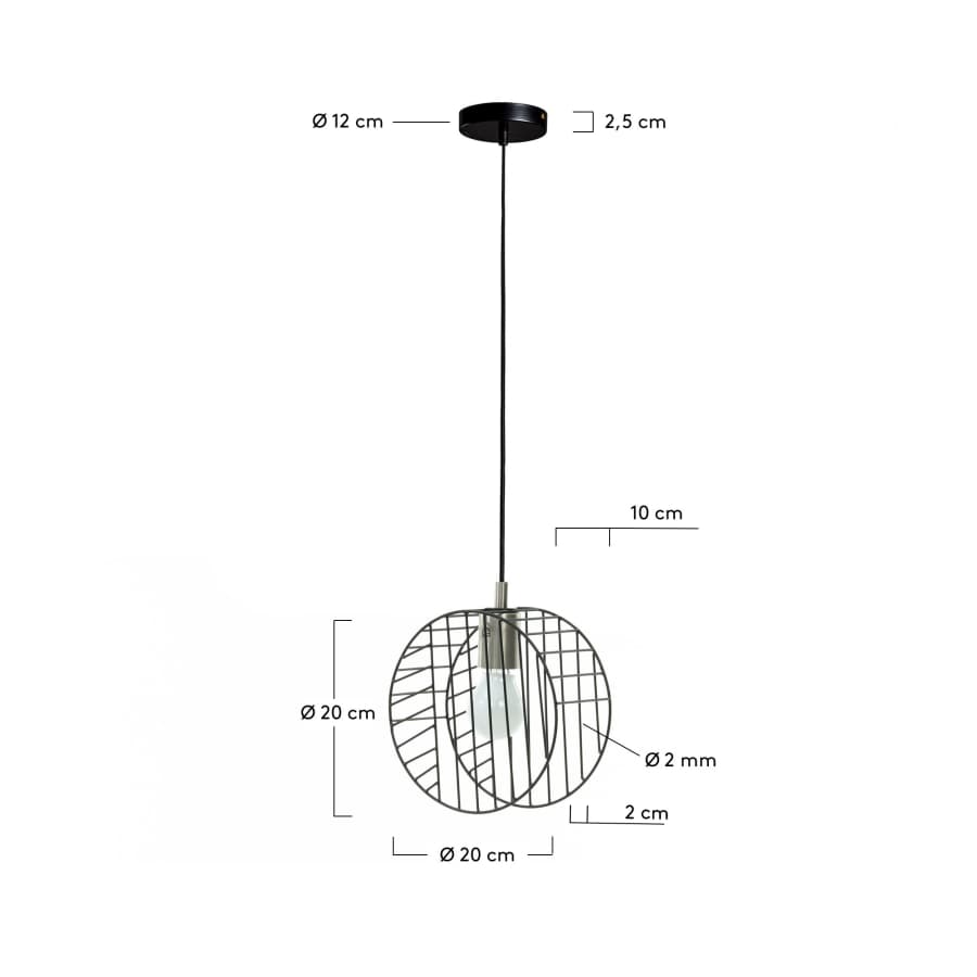Suspension Arietta noir