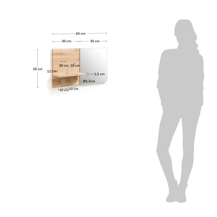 Maiten mirror coat rack 65 x 35 cm