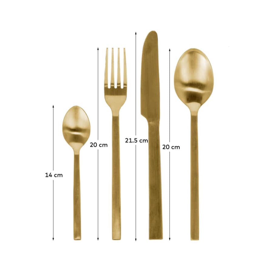 Lite 16-piece golden cutlery set gold