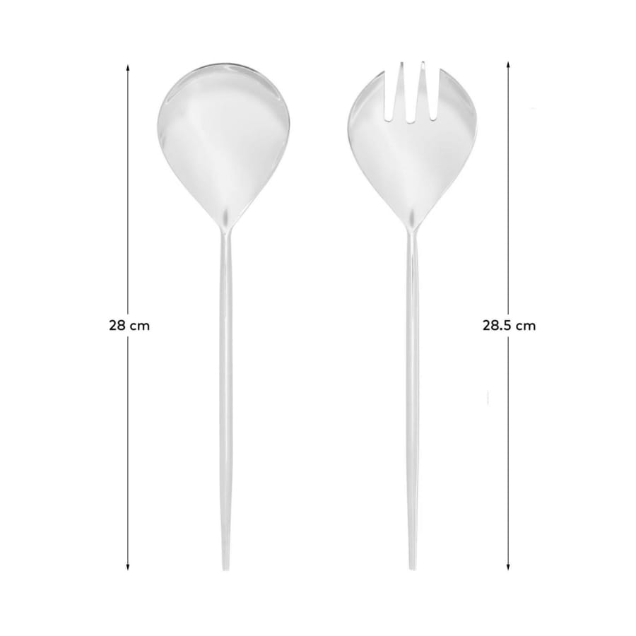 Crisps 2-piece cutlery set for salad silver