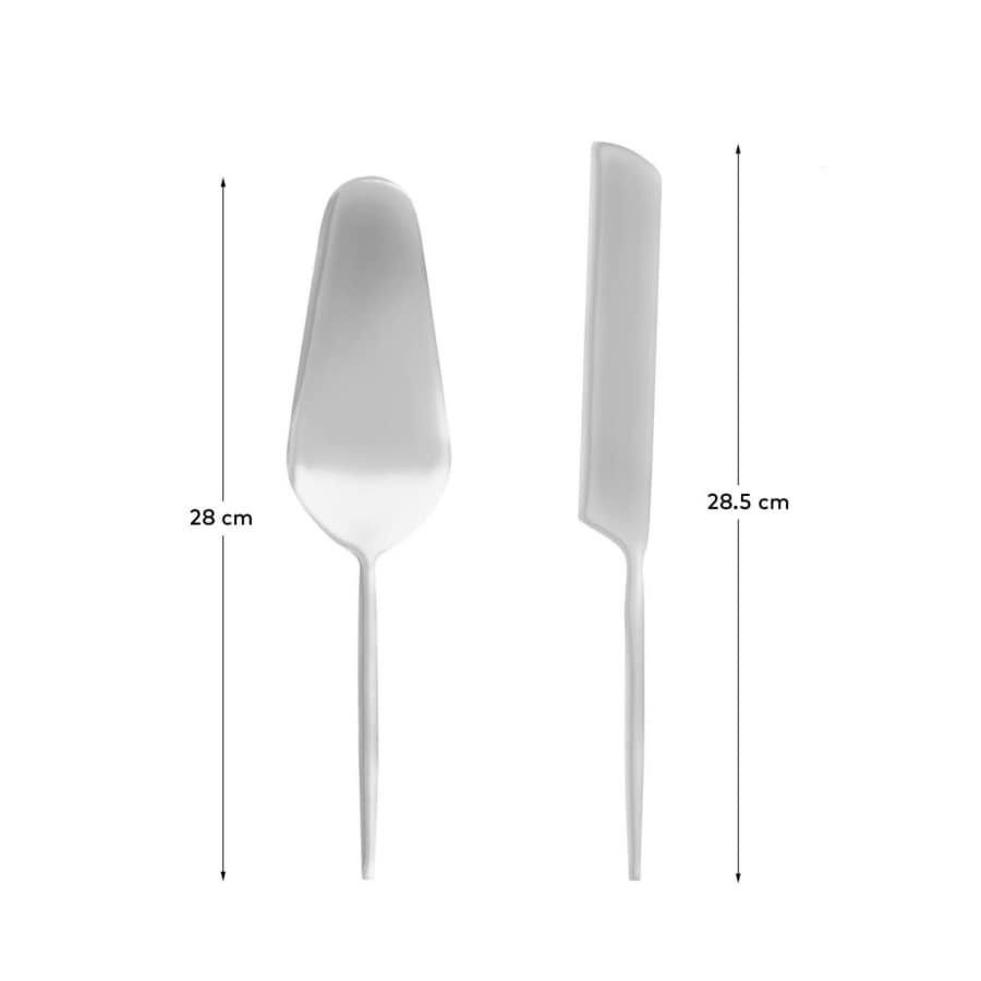 Crisps 2-piece cutlery set for cake in silver