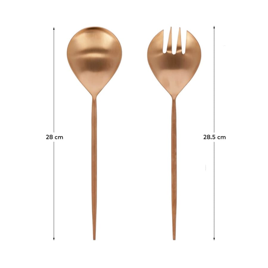 Kelda 2-piece cutlery set for salad rose gold