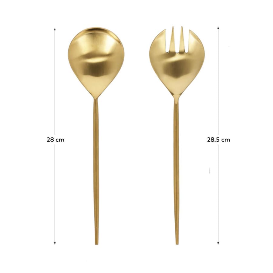Lite 2-piece cutlery set for salad gold