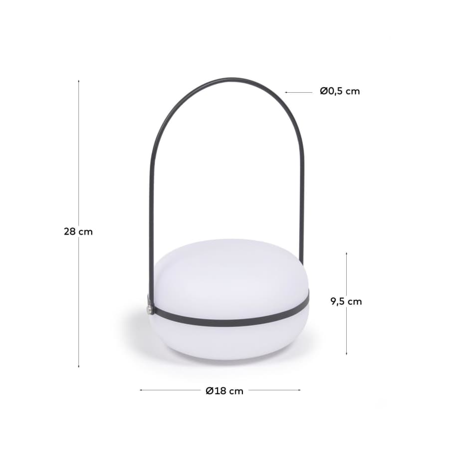Lampe de table Tea en polyéthylène et métal avec finition noire