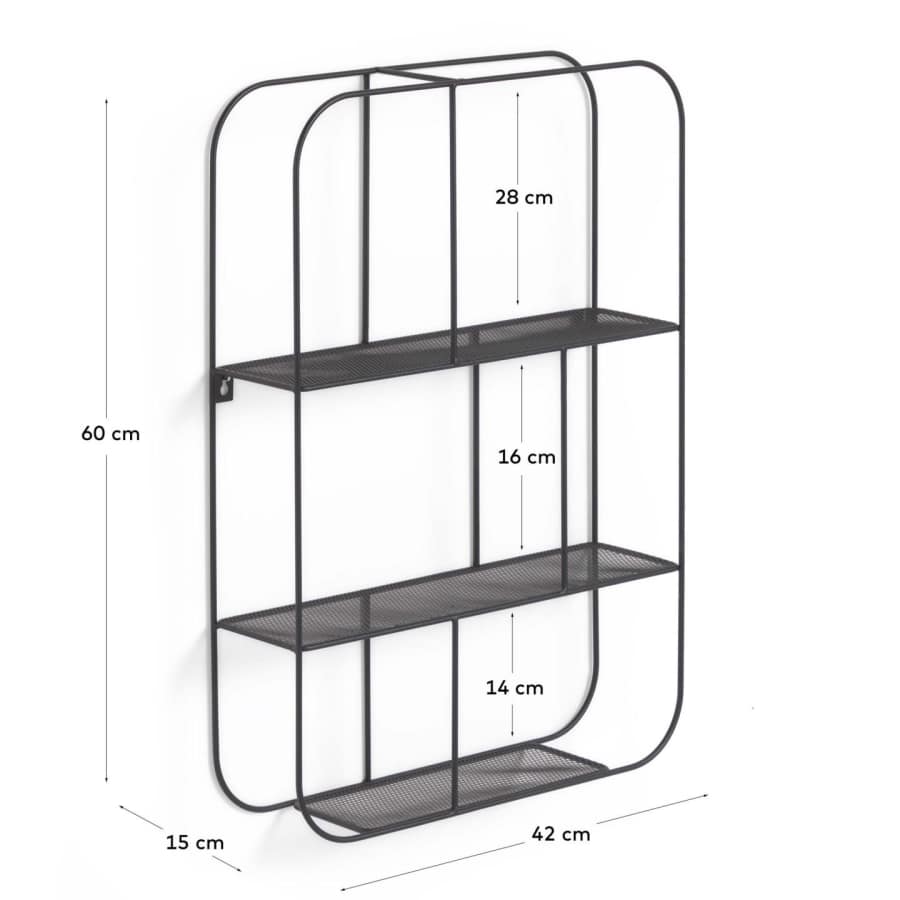Veneranda metal shelves with black finish 42 x 60 cm