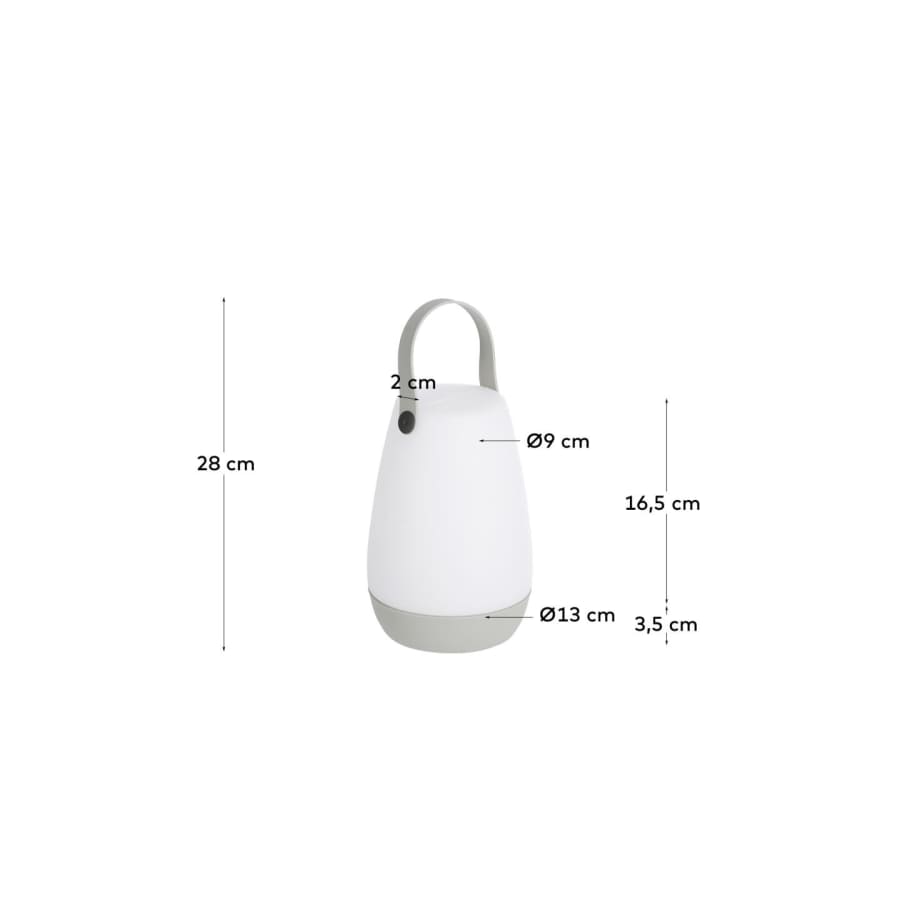 Lampe à poser nomade Dianela avec poignée grise