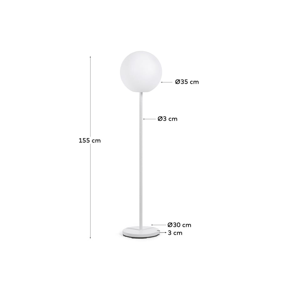 Outdoor Dinesh floor lamp in white steel
