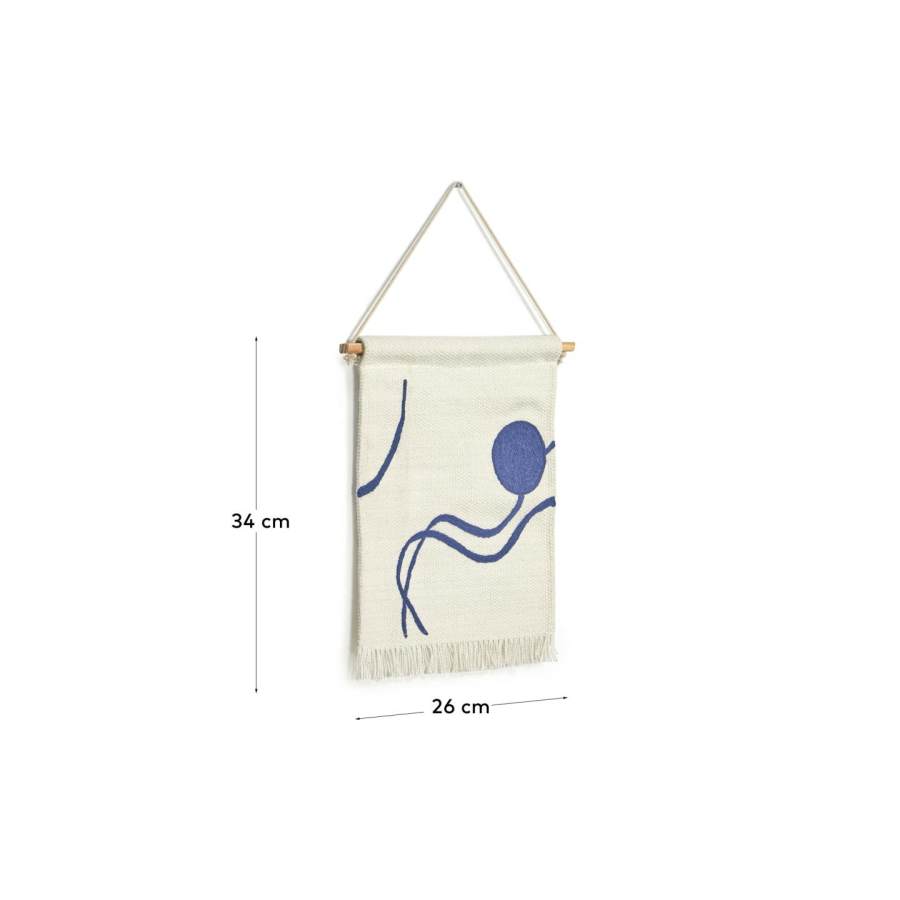 Tapis mural Atal motifs bleus 28 x 34 cm