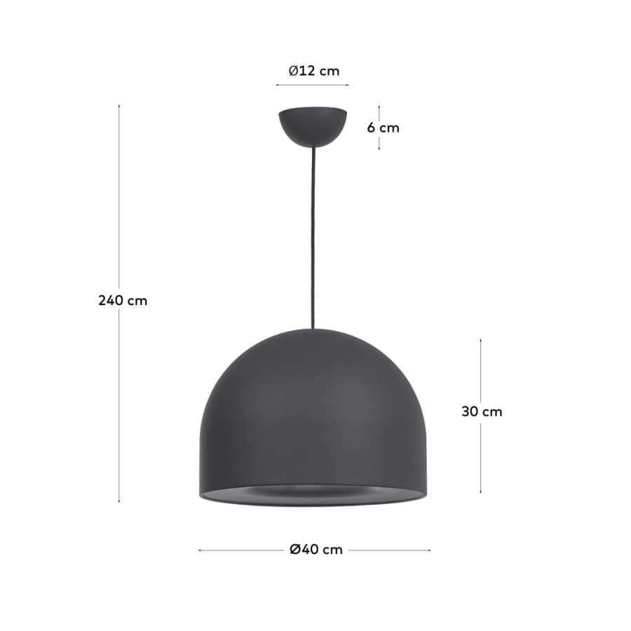 Lampada da soffitto Karina alluminio nero.
