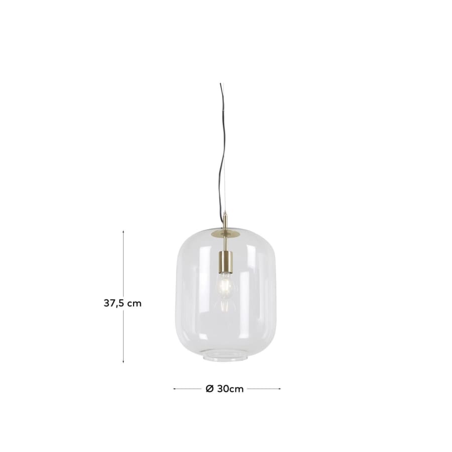 Girola glass and metal ceiling light with brass finish