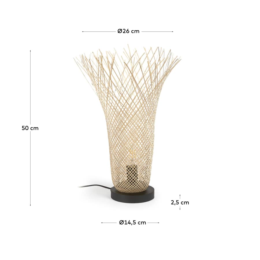 Citalli bamboo table lamp with natural finish