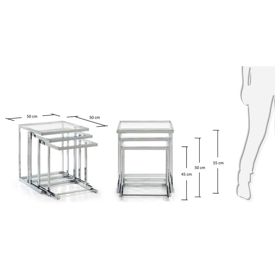 Set Bliar da 3 tavolini estraibili