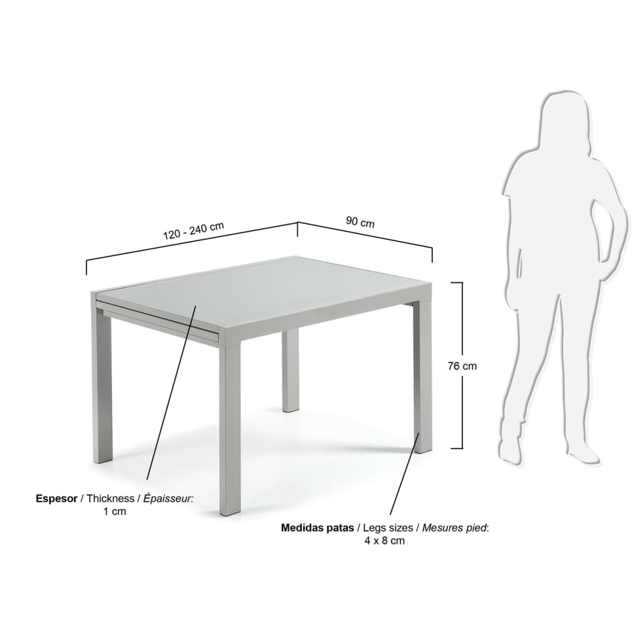 Table extensible Antilia 120-240 cm