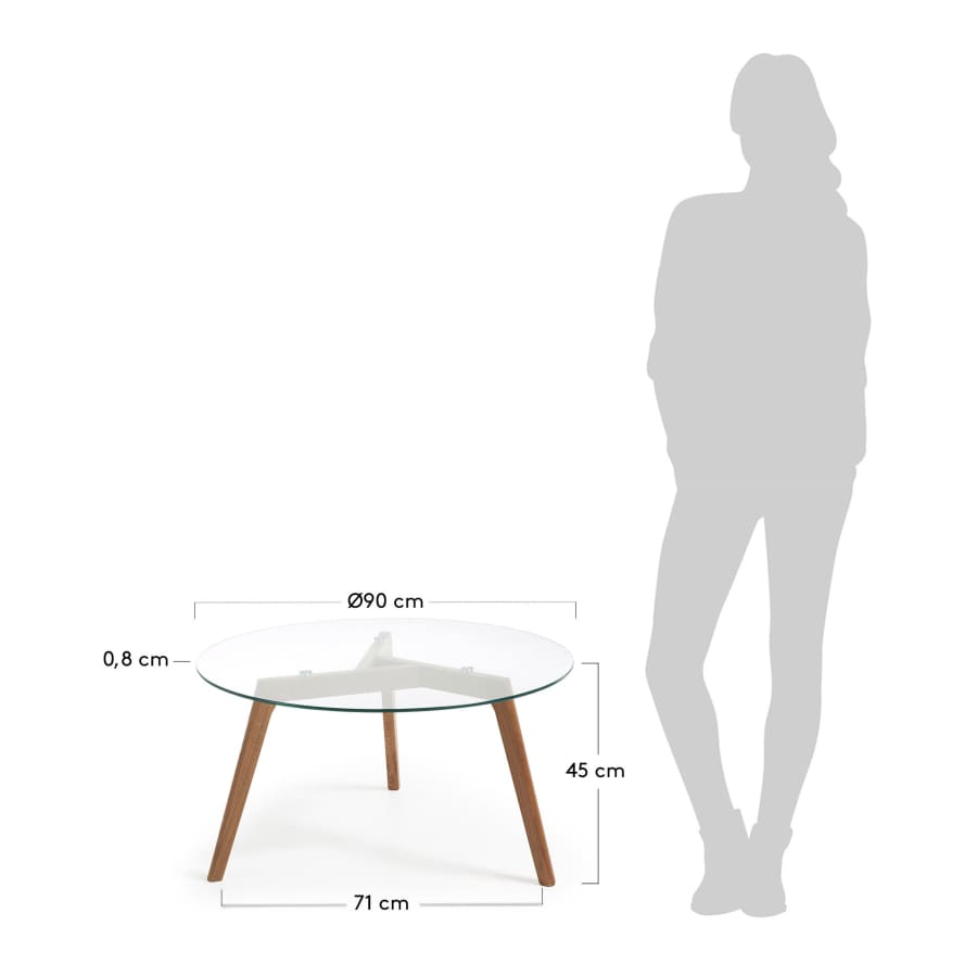 Glass Kirb coffee table Ø 90 cm