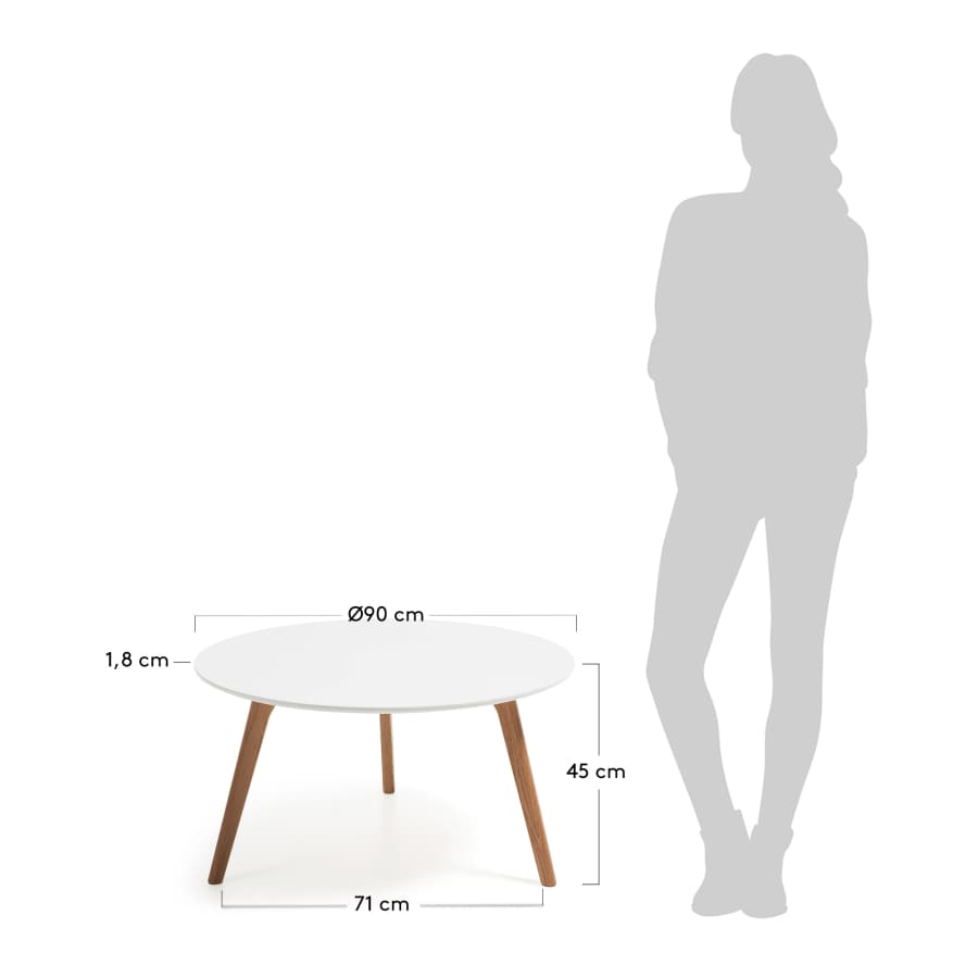 White Kirb coffee table Ø 90 cm