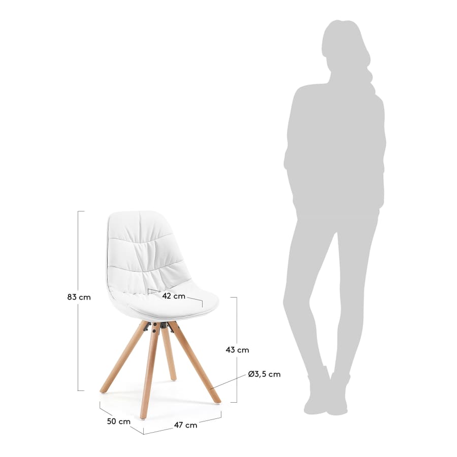 Silla Ralf acolchada, blanco