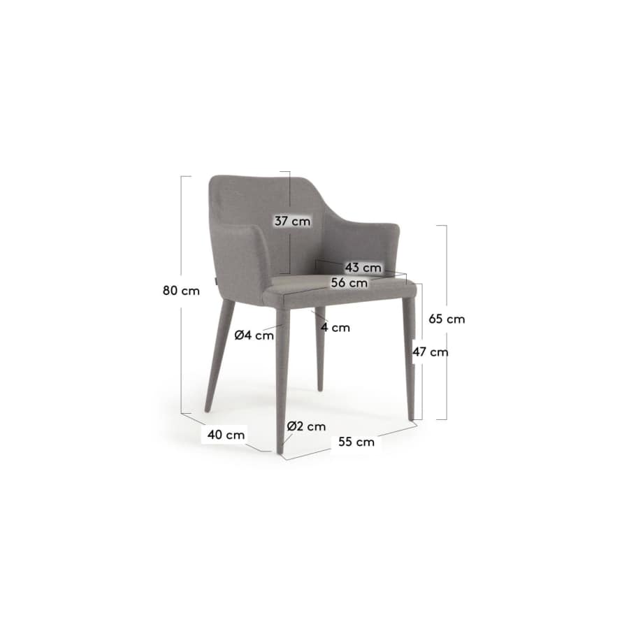 Croft light grey chair with fabric-covered legs