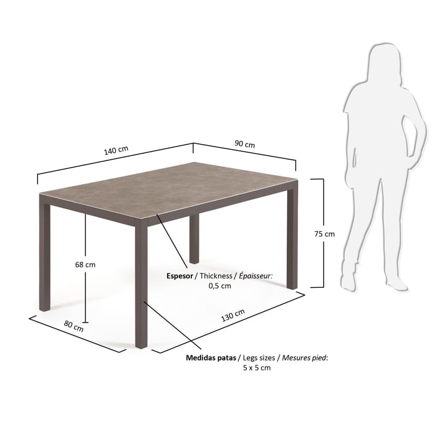 Nessy Tisch Vulkano, 140x90 cm