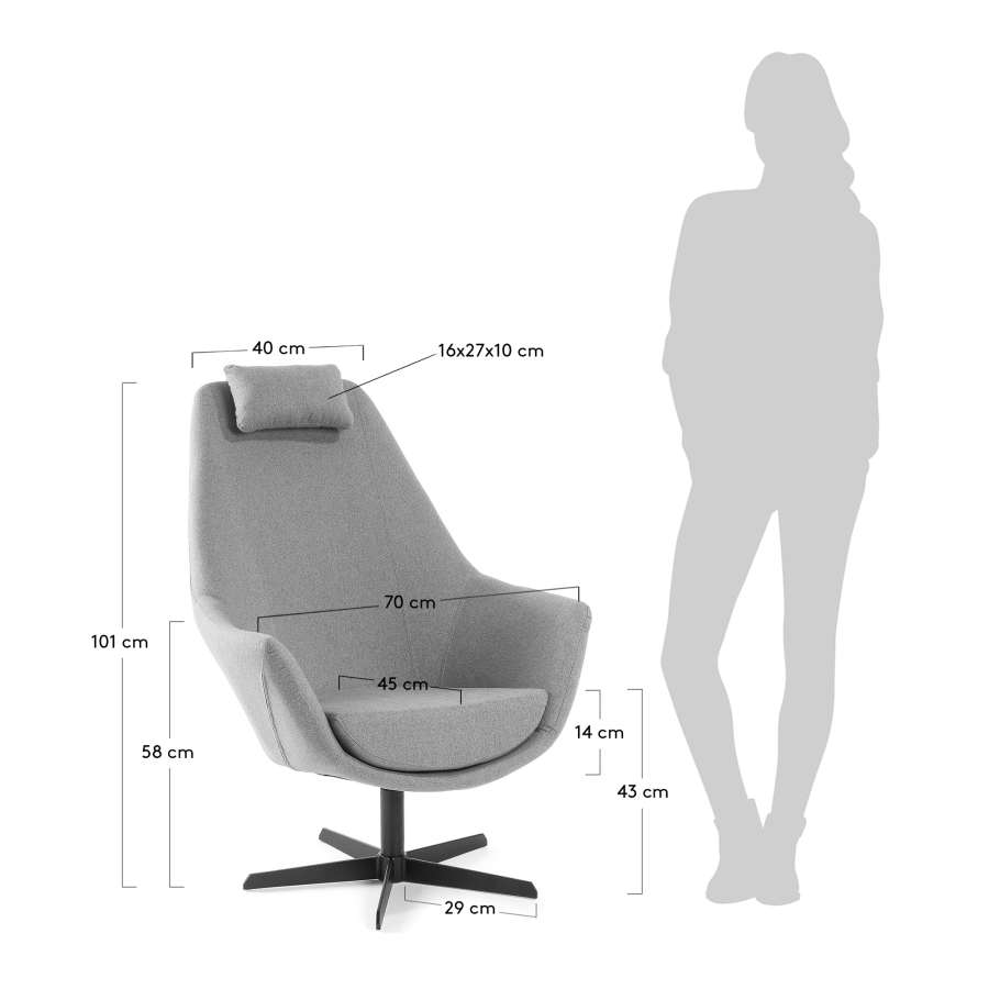 Poltrona Roberta grigio chiaro