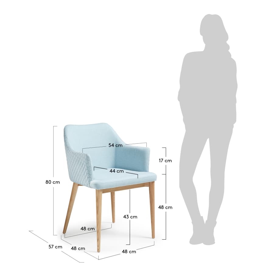 Croft armchair blue natural finish