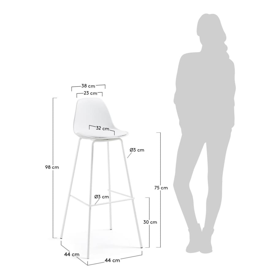 Tabouret Brighter blanc hauteur 75 cm