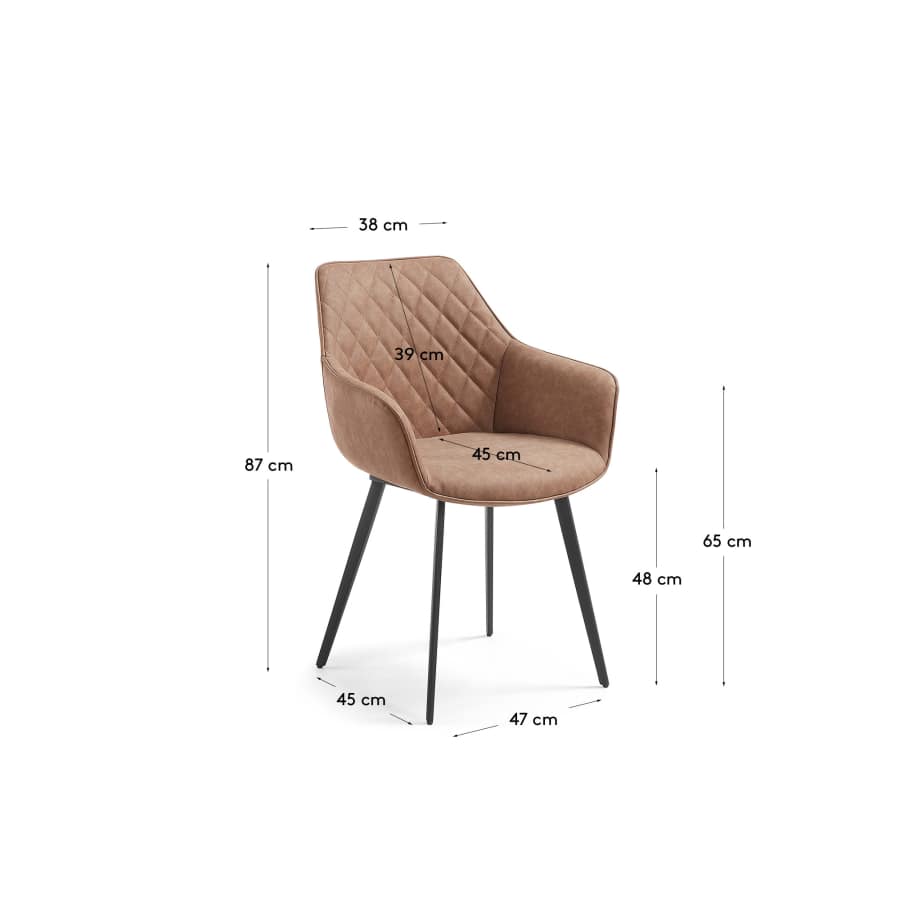 Amira armchair legs epoxy seat PU distressed oxid brown