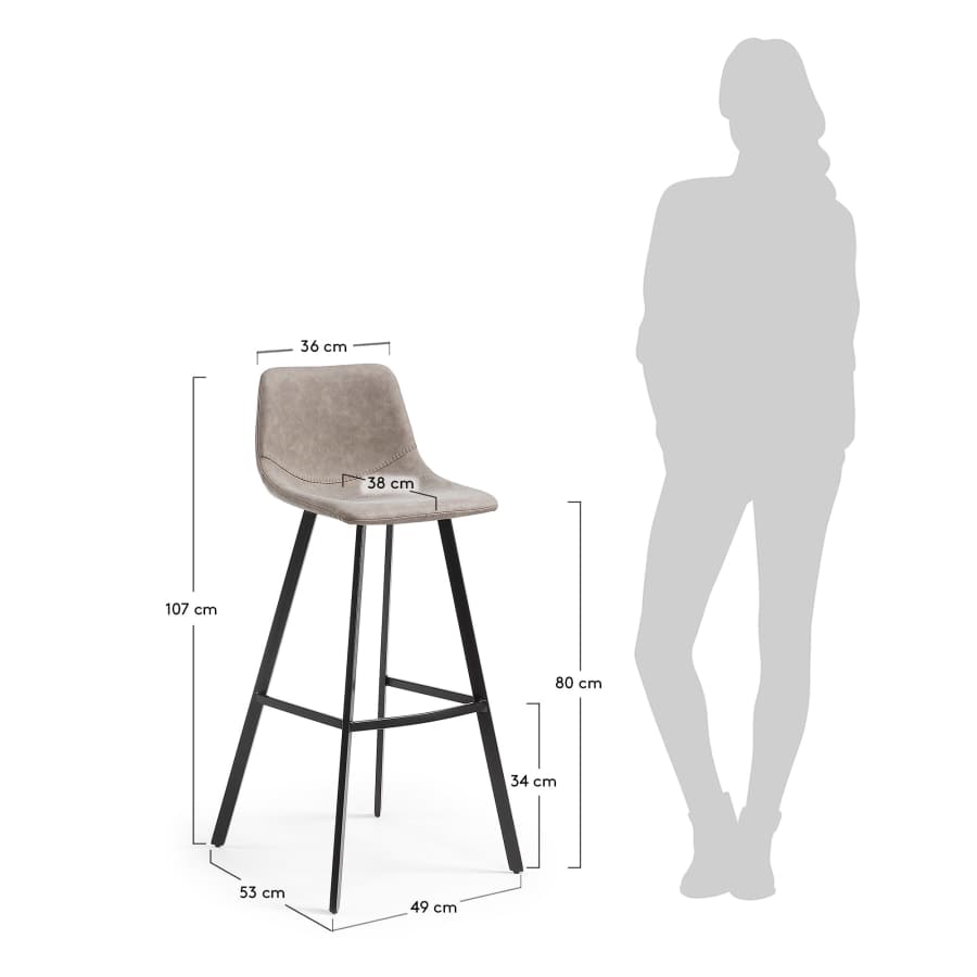 Beige Alve barstool height 80 cm