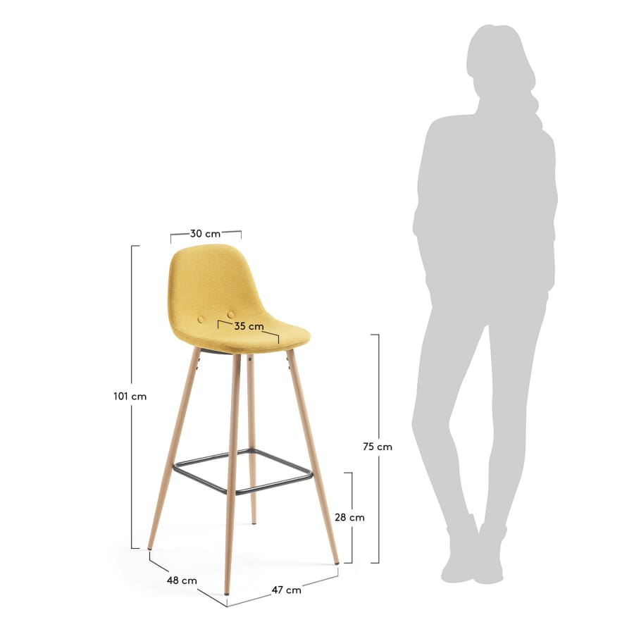 Mustard Nolite barstool height 75 cm