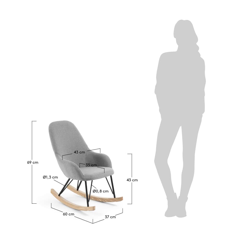 Joey Kinder Schaukelstuhl, grau