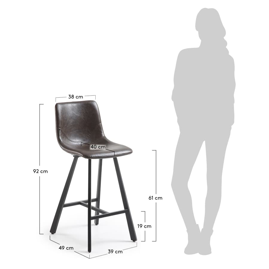 Dark brown Trap barstool height 61 cm