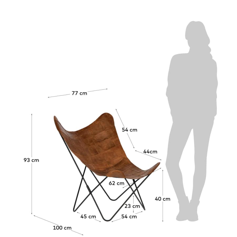 Fauteuil Fly cuir patchwork