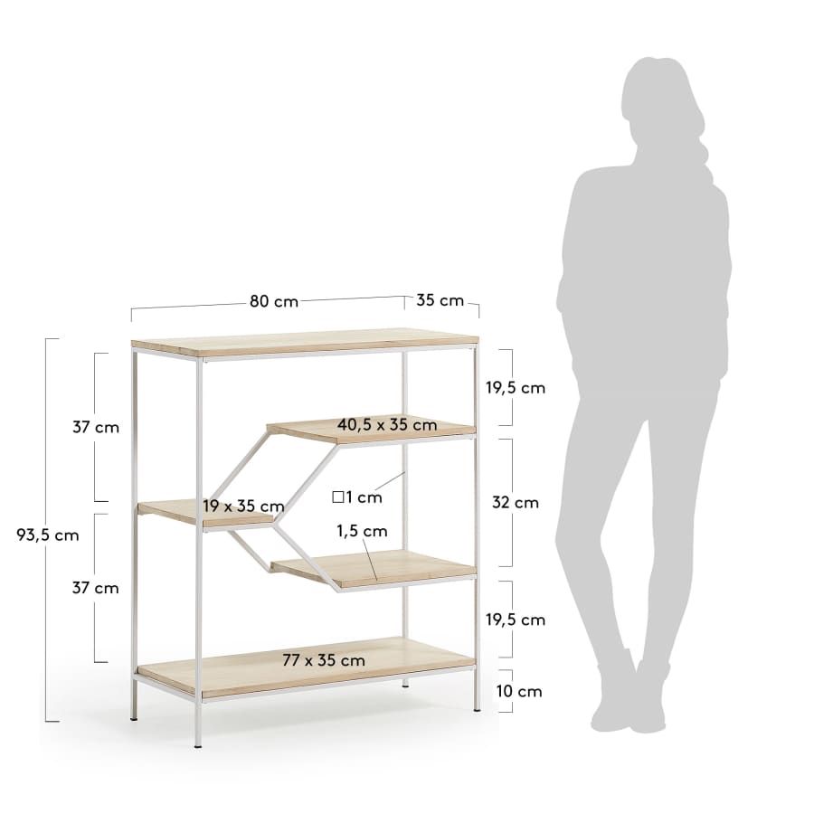 Push shelving unit 80 x 93,5 cm white